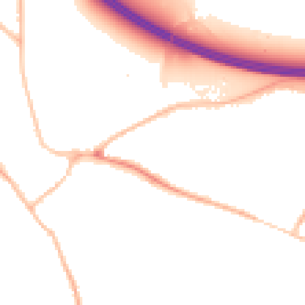 Night-time road noise heatmap for SL3 9JP
