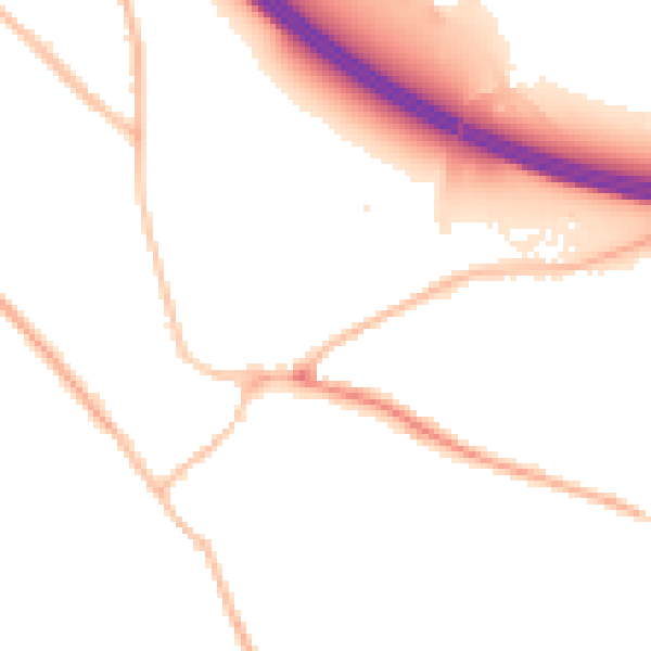Night-time road noise heatmap for SL3 9JW