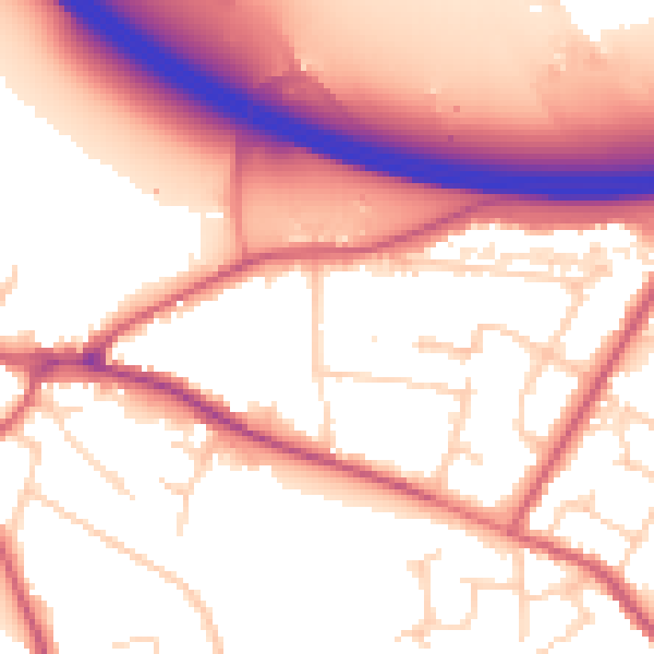 Daytime road noise heatmap for SL3 9JZ