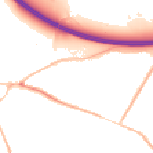 Night-time road noise heatmap for SL3 9JZ