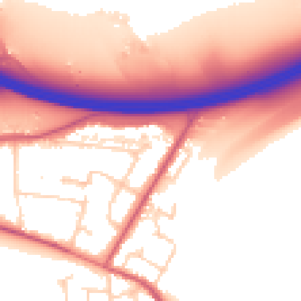 Daytime road noise heatmap for SL3 9NG