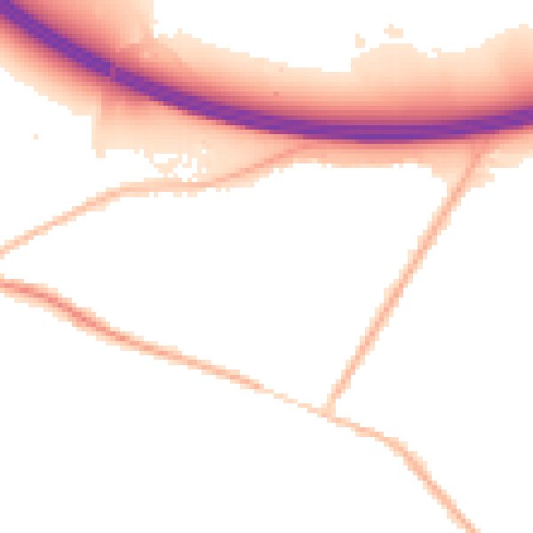 Night-time road noise heatmap for SL3 9NP