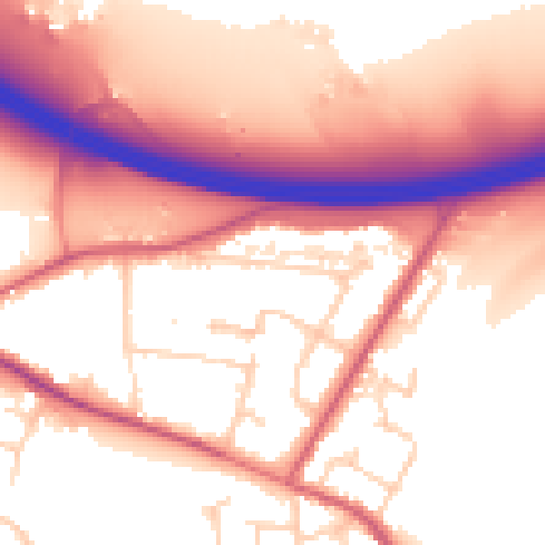 Daytime road noise heatmap for SL3 9NQ