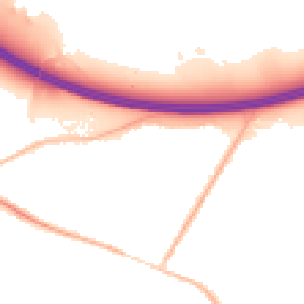 Night-time road noise heatmap for SL3 9NQ