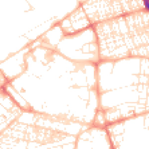 Daytime road noise heatmap for SN1 1AF