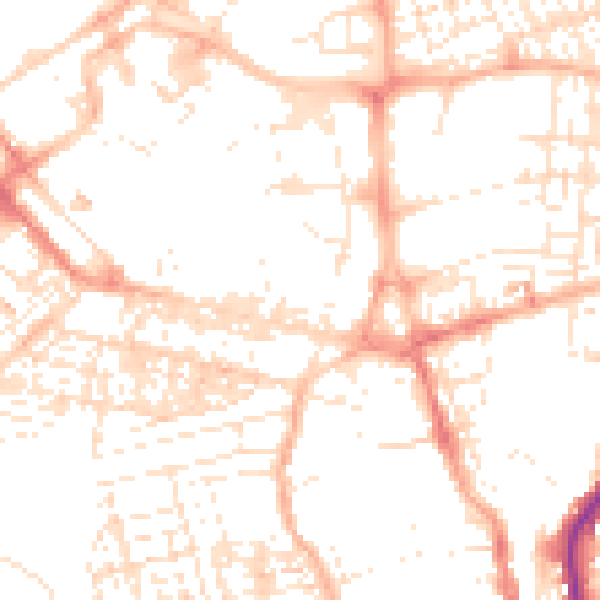 Daytime road noise heatmap for SN1 1AH