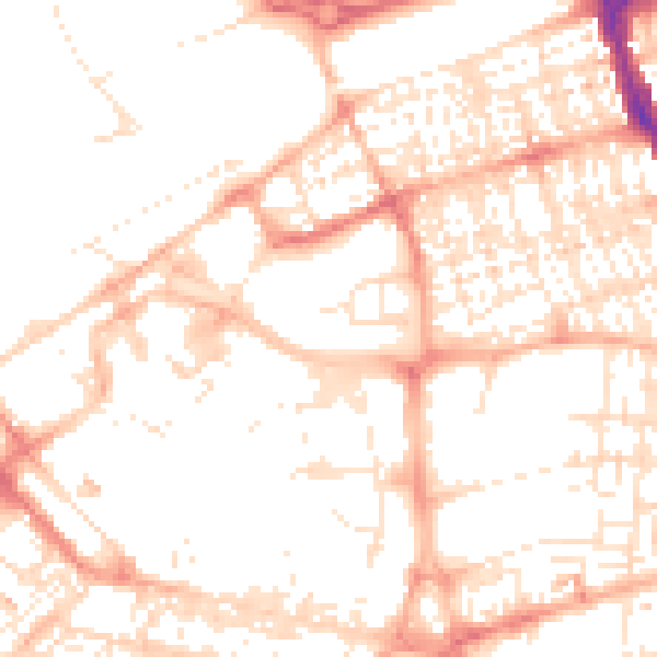 Daytime road noise heatmap for SN1 1AP