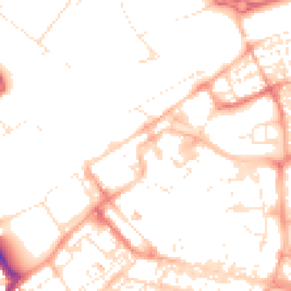 Daytime road noise heatmap for SN1 1BT