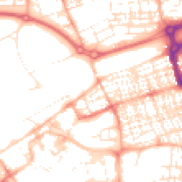 Daytime road noise heatmap for SN1 1DH