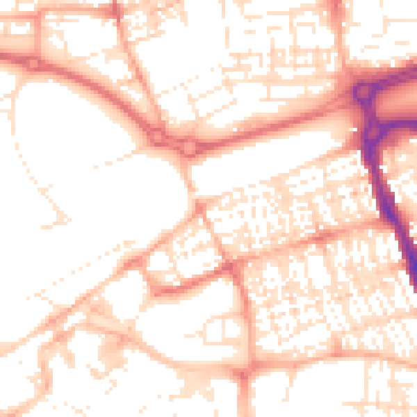 Daytime road noise heatmap for SN1 1DP