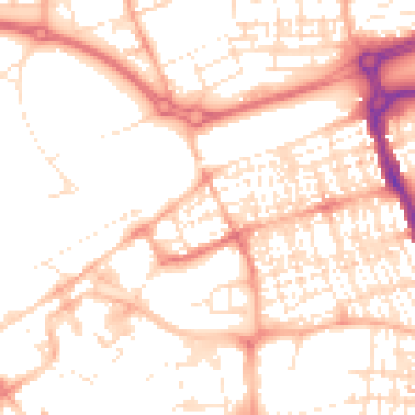 Daytime road noise heatmap for SN1 1DR
