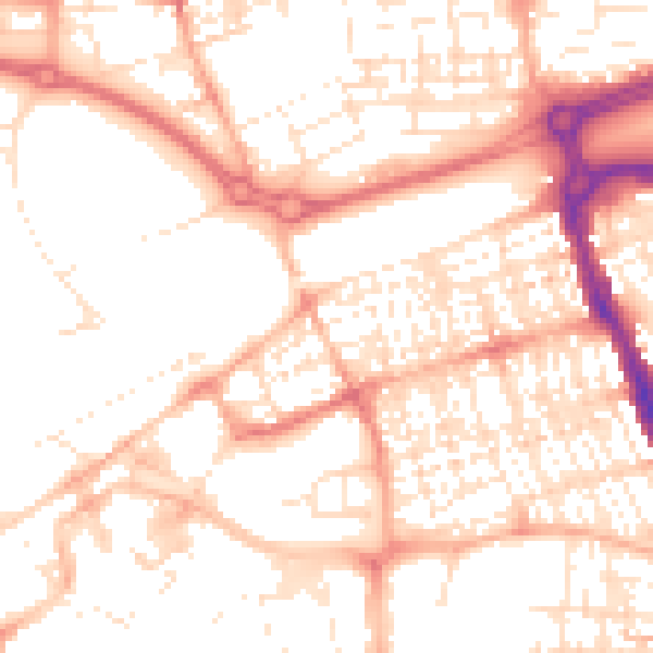 Daytime road noise heatmap for SN1 1DS