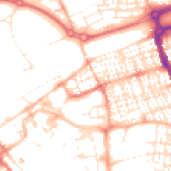 Daytime road noise heatmap for SN1 1DT