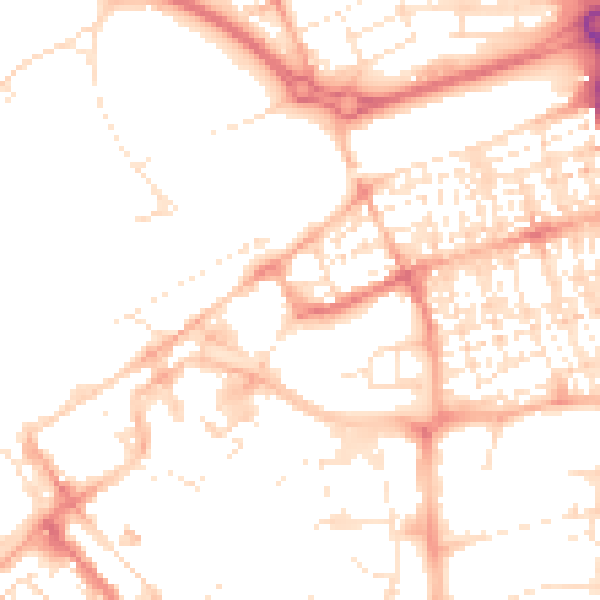 Daytime road noise heatmap for SN1 1DX