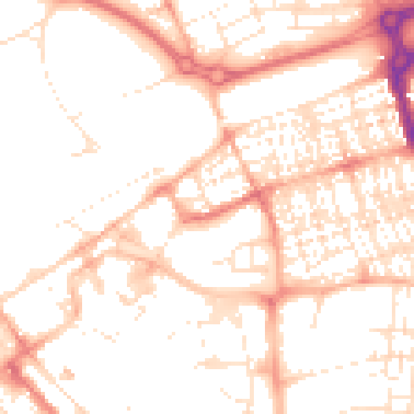 Daytime road noise heatmap for SN1 1DY