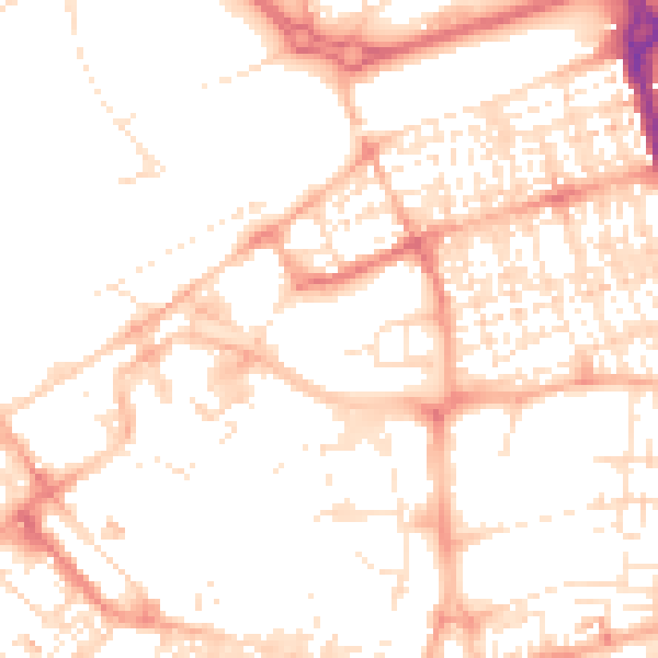 Daytime road noise heatmap for SN1 1EA