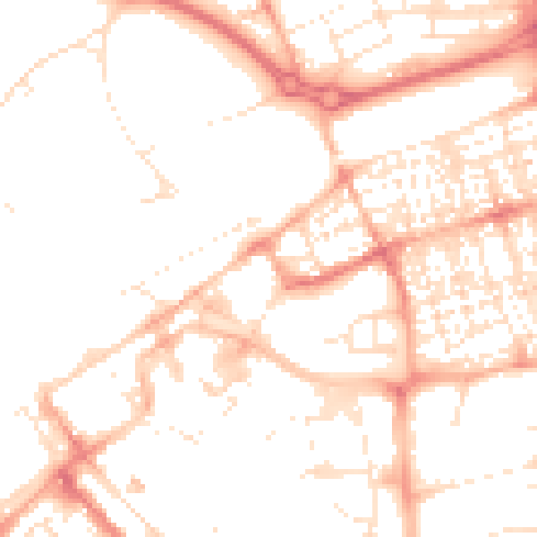 Daytime road noise heatmap for SN1 1EB
