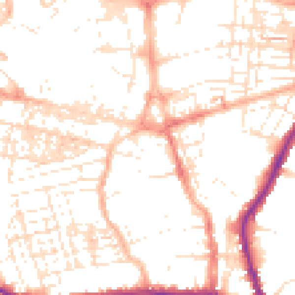 Daytime road noise heatmap for SN1 1FA