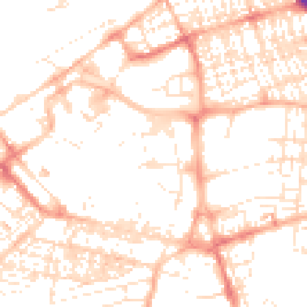 Daytime road noise heatmap for SN1 1HE