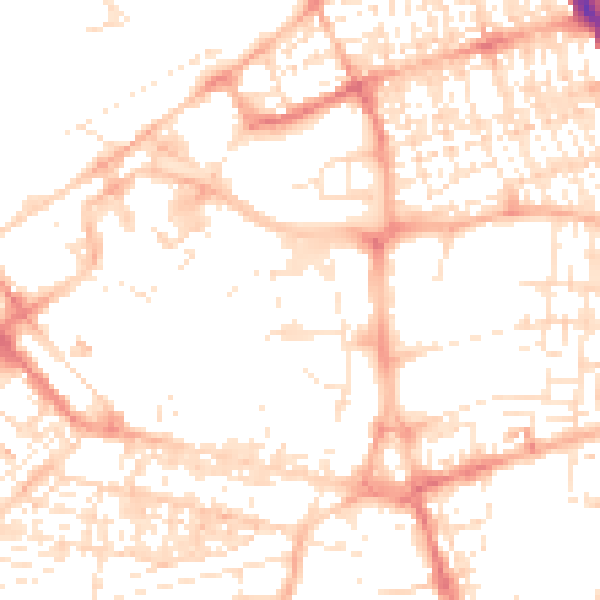 Daytime road noise heatmap for SN1 1HF