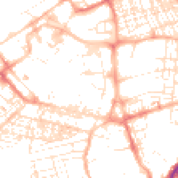 Daytime road noise heatmap for SN1 1JL