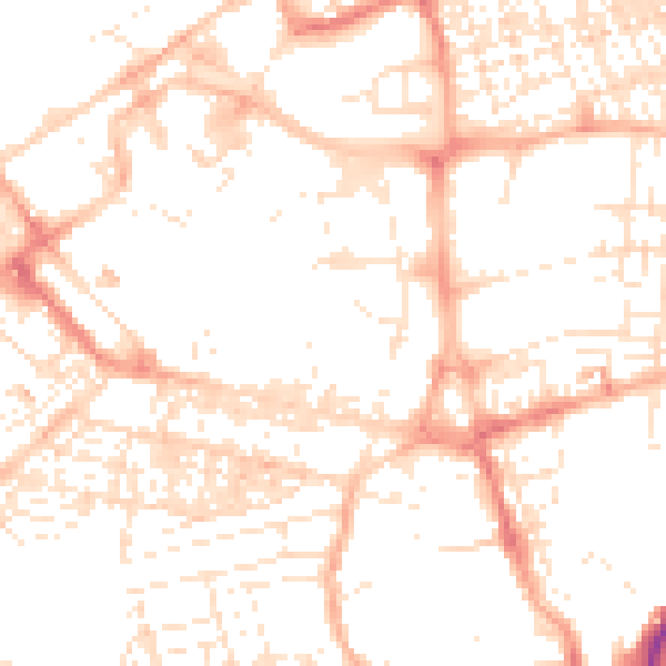 Daytime road noise heatmap for SN1 1JS