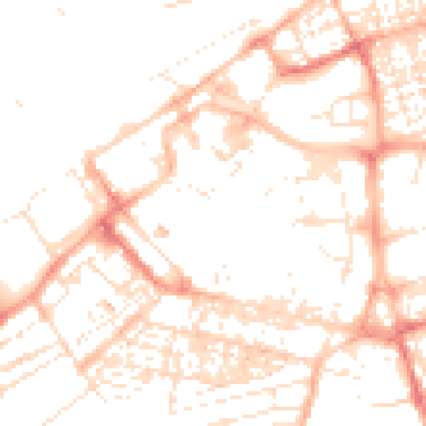 Daytime road noise heatmap for SN1 1LD