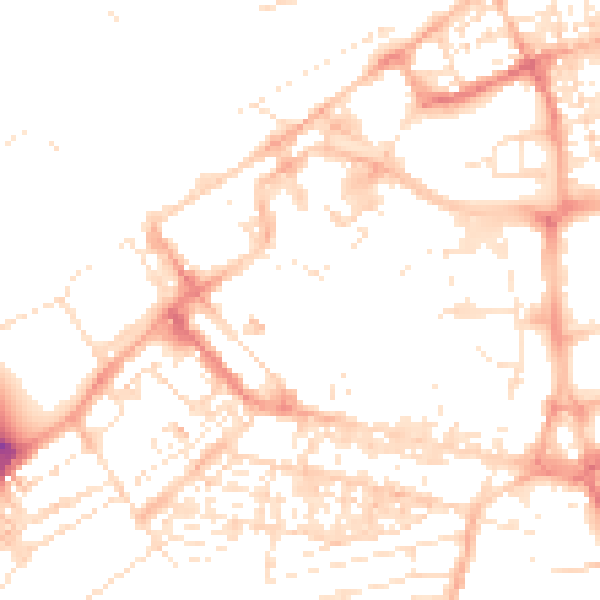 Daytime road noise heatmap for SN1 1LL