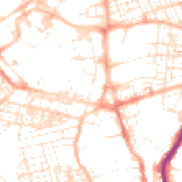 Daytime road noise heatmap for SN1 1PN