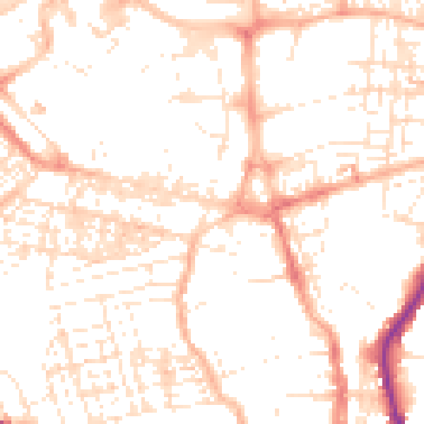 Daytime road noise heatmap for SN1 1PZ