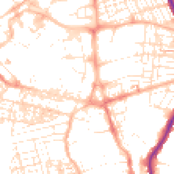 Daytime road noise heatmap for SN1 1QN