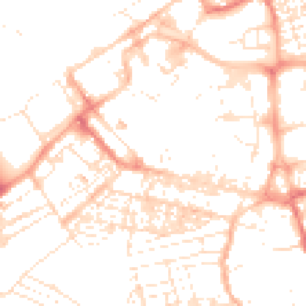 Daytime road noise heatmap for SN1 1RZ