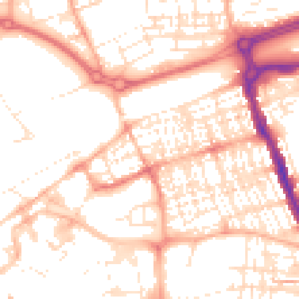 Daytime road noise heatmap for SN1 2AA