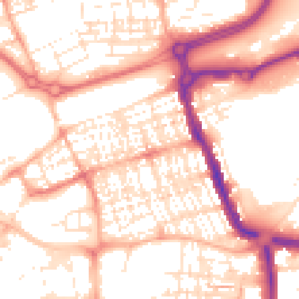 Daytime road noise heatmap for SN1 2AG