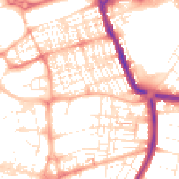Daytime road noise heatmap for SN1 2AR