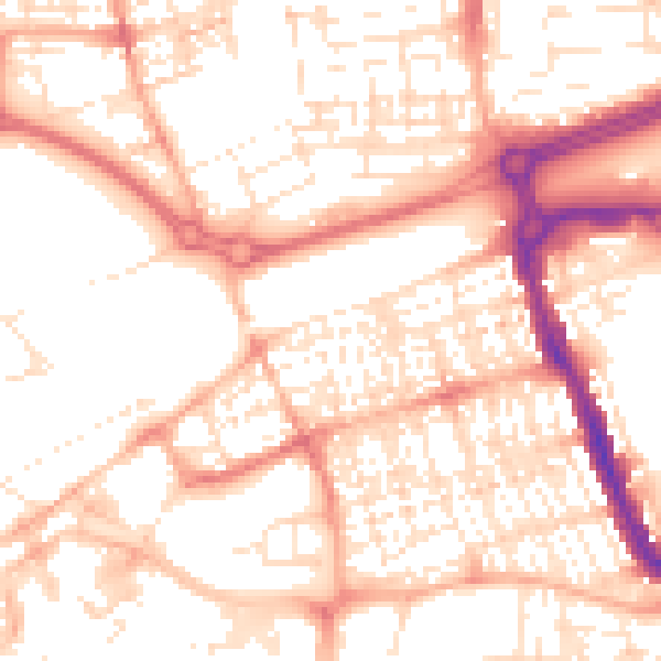 Daytime road noise heatmap for SN1 2BA