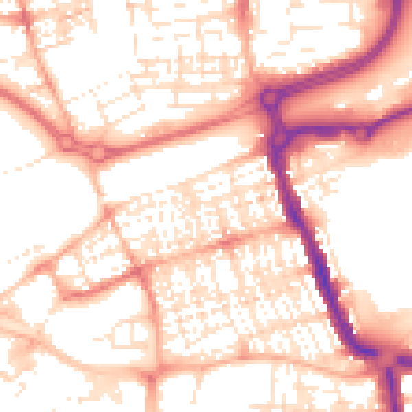 Daytime road noise heatmap for SN1 2BJ