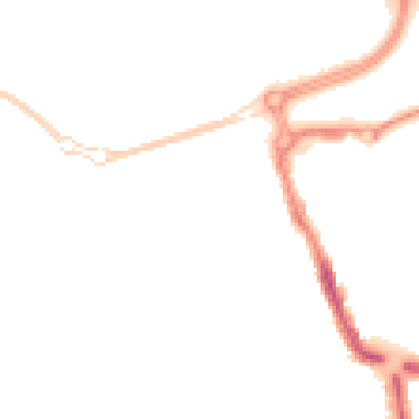 Night-time road noise heatmap for SN1 2BJ