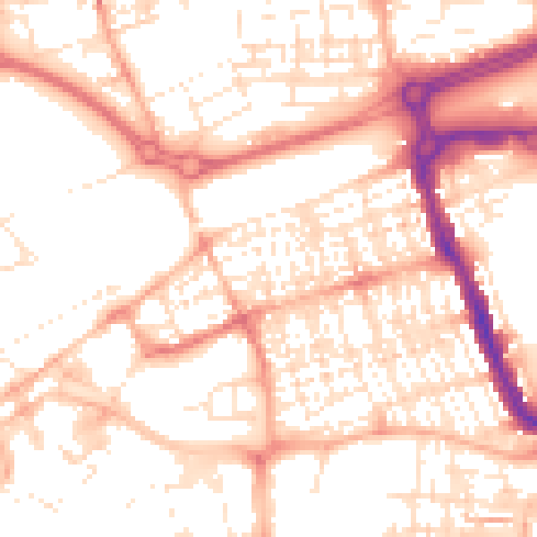 Daytime road noise heatmap for SN1 2BX