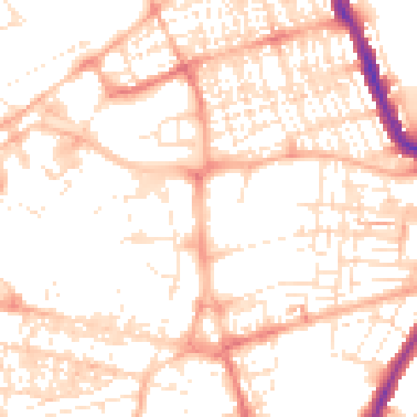 Daytime road noise heatmap for SN1 2DF