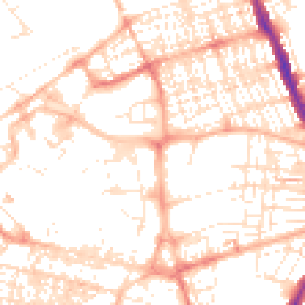 Daytime road noise heatmap for SN1 2DL