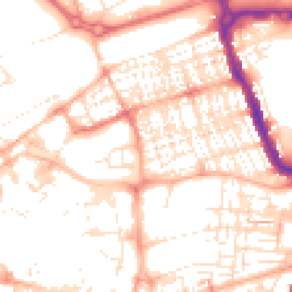 Daytime road noise heatmap for SN1 2DP