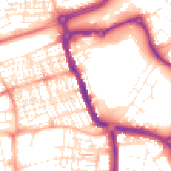 Daytime road noise heatmap for SN1 2EE