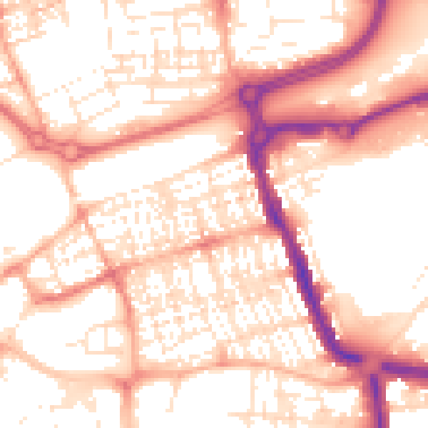 Daytime road noise heatmap for SN1 2EX