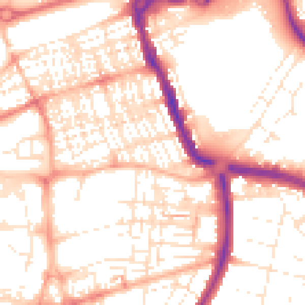 Daytime road noise heatmap for SN1 2HA