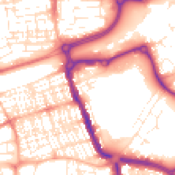 Daytime road noise heatmap for SN1 2HB