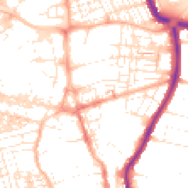 Daytime road noise heatmap for SN1 2JL