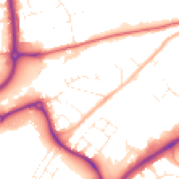 Daytime road noise heatmap for SN1 2PX