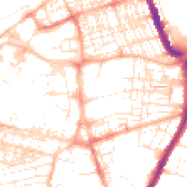 Daytime road noise heatmap for SN1 2SA