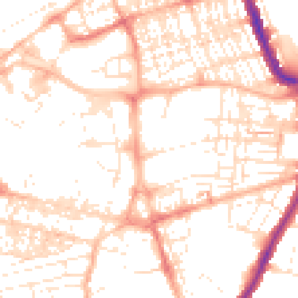 Daytime road noise heatmap for SN1 2SB